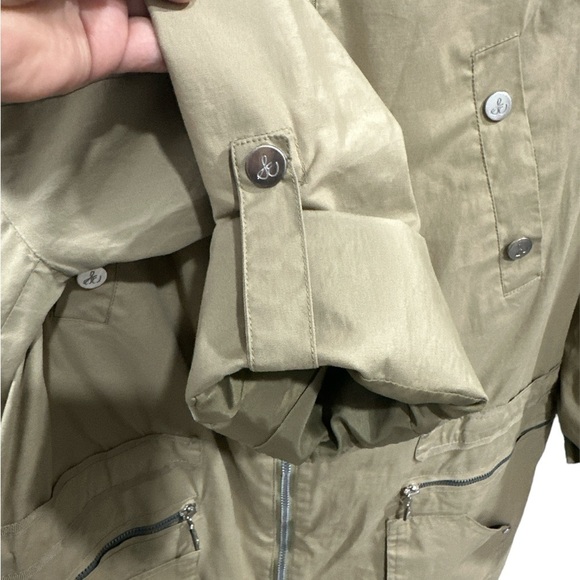 Sam Edelman Khaki Utility Hooded Jacket Size: L - Picture 5 of 12